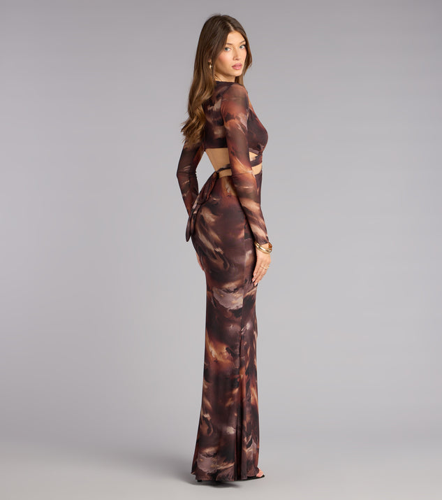 Windsor Alison Abstract Mesh Cutout Formal Dress - Image 2