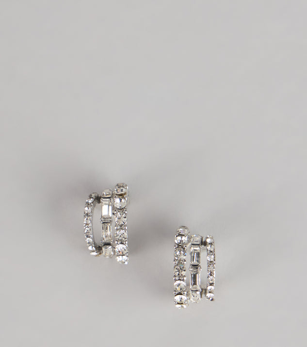 Windsor All Eyes Here Rhinestone Hoop Earrings - Image 3