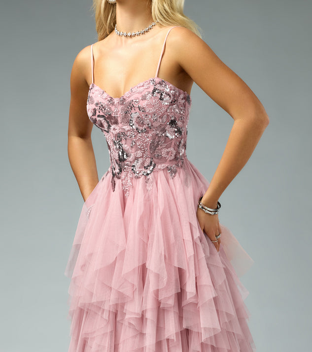 Windsor Amara Sequin Tulle Floral A-Line Gown - Image 3