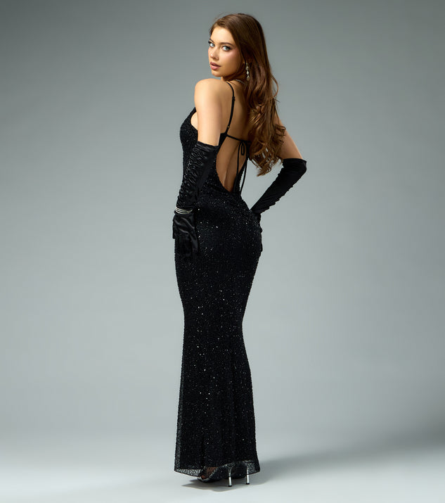 Windsor Amiah Beaded Sequin Column Formal Dress - Image 3