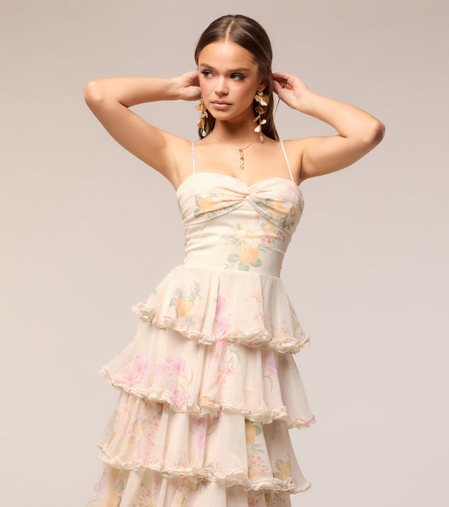 Windsor Anabelle Floral Chiffon Formal Dress - Image 3