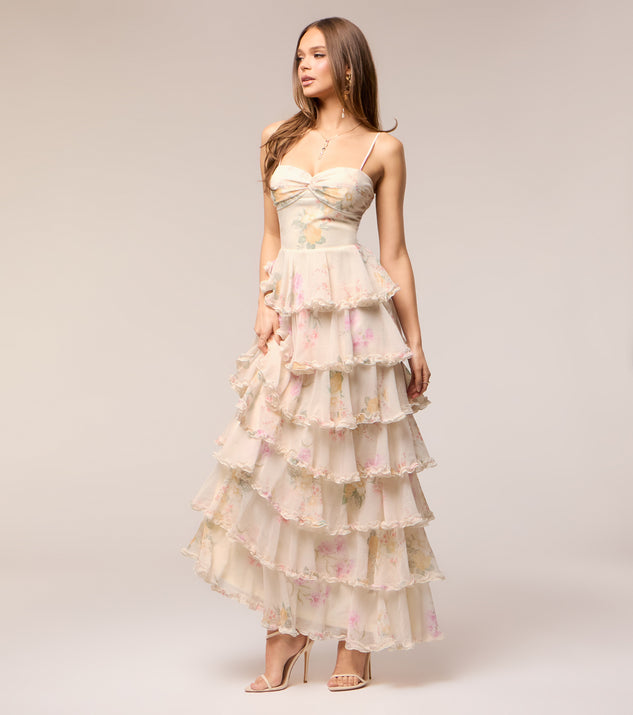 Windsor Anabelle Floral Chiffon Formal Dress - Image 2