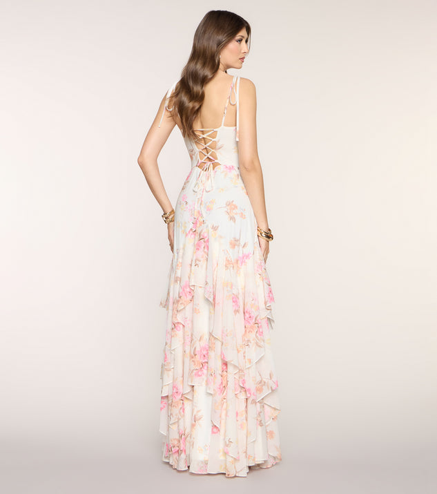 Windsor Anastasia Floral Chiffon A-Line Formal Dress - Image 2