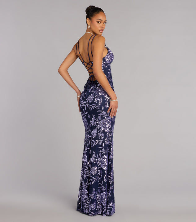 Windsor Angela Floral Sequin Formal Dress - Image 2