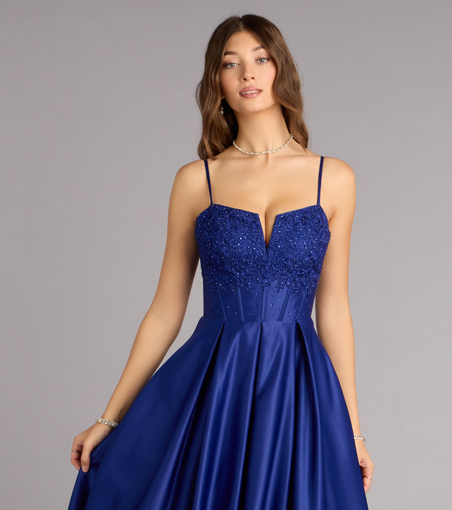 Windsor Annalise Floral Embroidered Satin Gown - Image 3