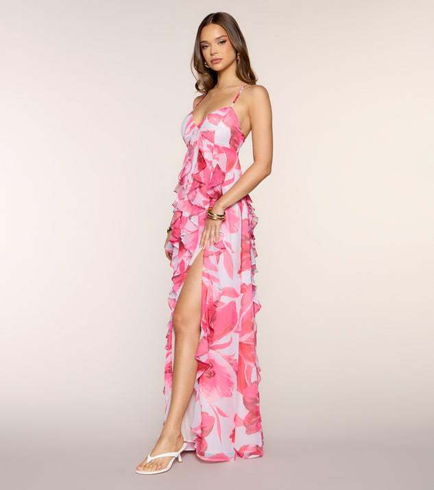 Windsor Annalise Floral Ruffle Formal Dress - Image 3