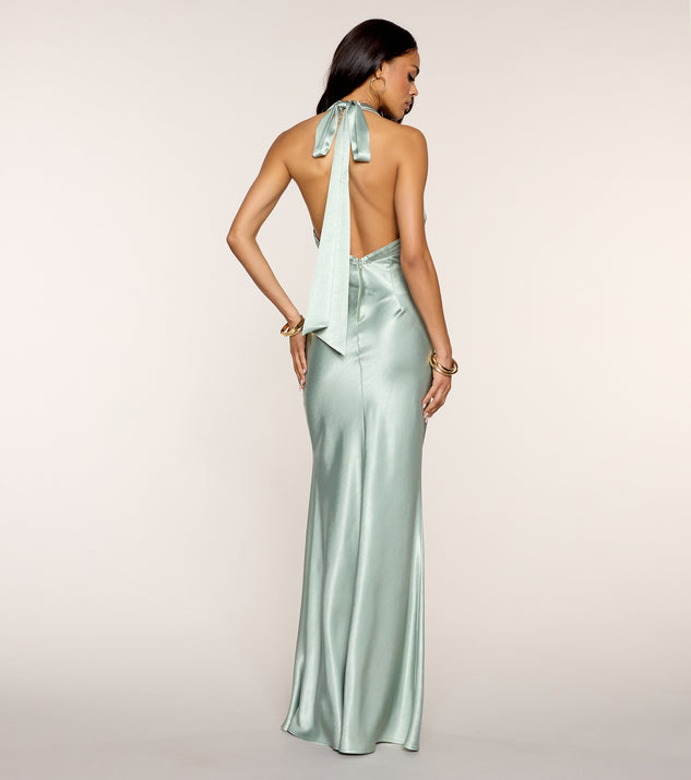 Windsor Ariel Satin Open Back Formal Dress - Image 2