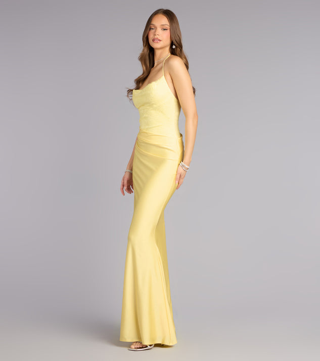 Windsor Ashlee Lace Halter Mermaid Formal Dress - Image 3