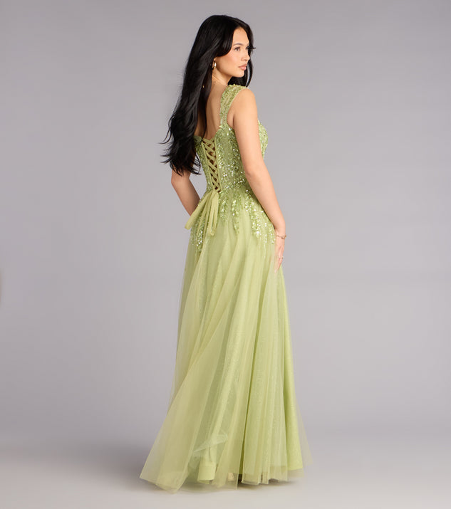 Windsor Ashley Applique Lace-Up Tulle Ball Gown - Image 2
