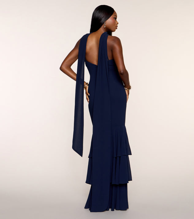 Windsor Aspen Chiffon Formal Dress With Scarf - Image 2
