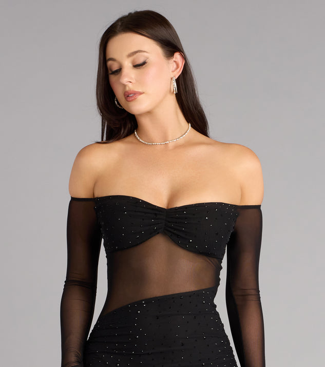 Windsor Azarliah Rhinestone Mesh Mermaid Formal Dress - Image 3