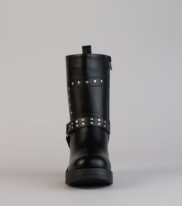 Windsor Bad Girl Energy Studded Moto Booties - Image 3