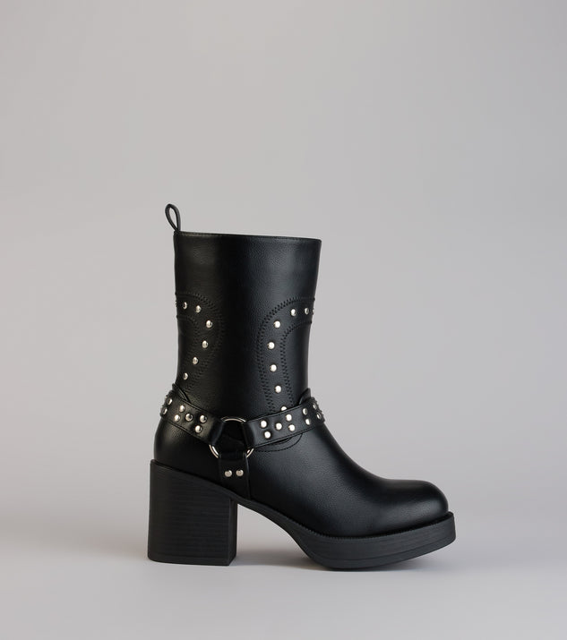 Windsor Bad Girl Energy Studded Moto Booties - Image 2