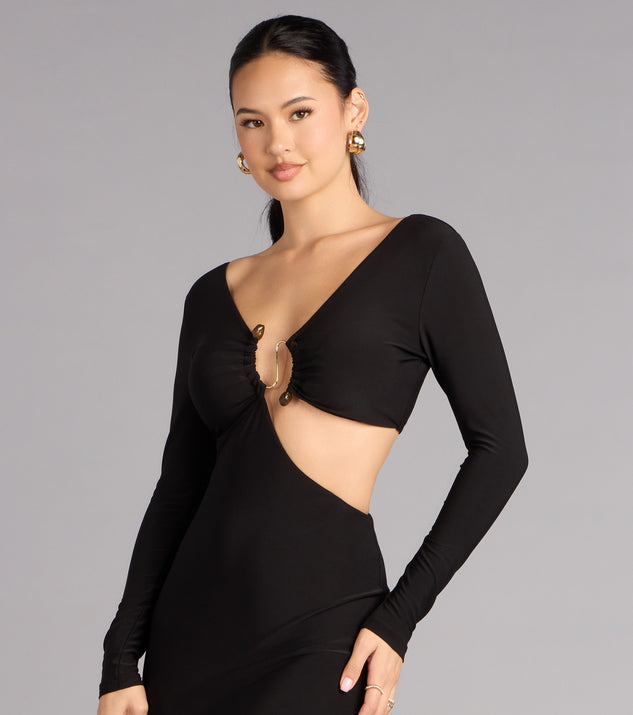 Windsor Barbara Long Sleeve Cutout Formal Dress - Image 3