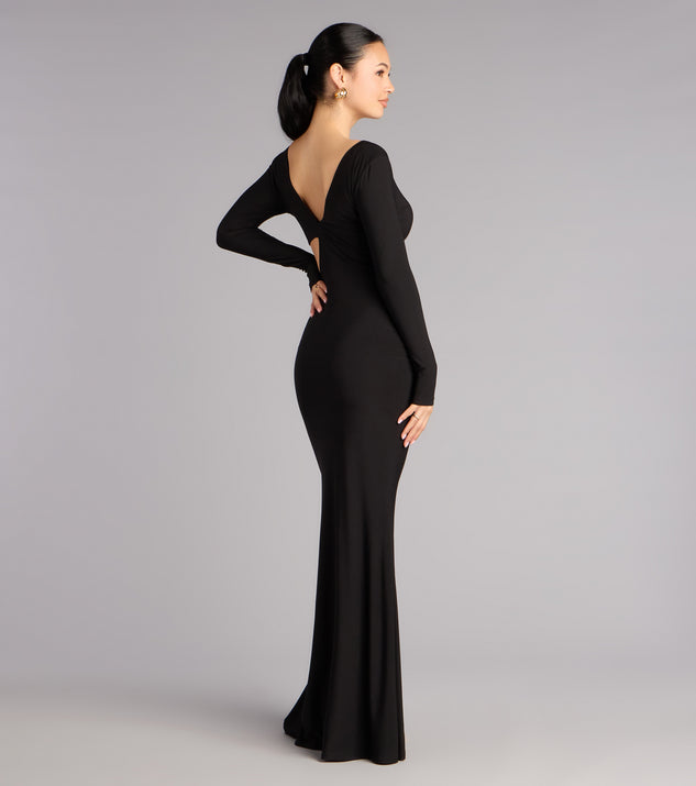 Windsor Barbara Long Sleeve Cutout Formal Dress - Image 2