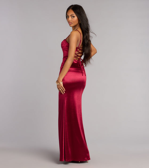 Windsor Blair Satin Corset Lace-Up Formal Dress - Image 2