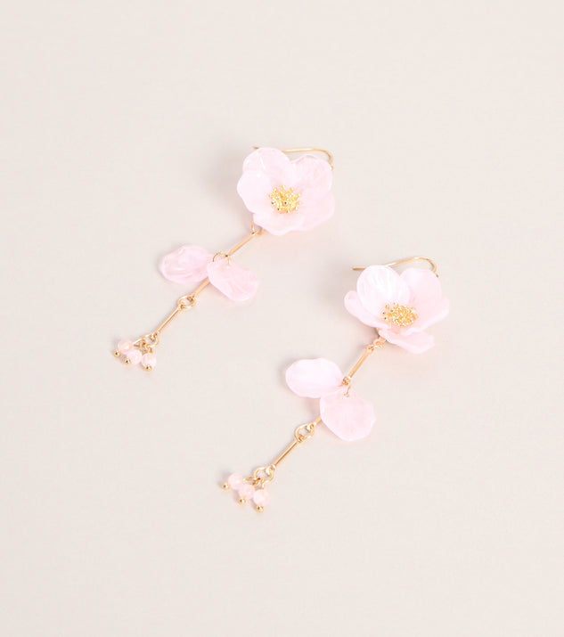 Windsor Bloom Drop Floral Linear Earrings - Image 2