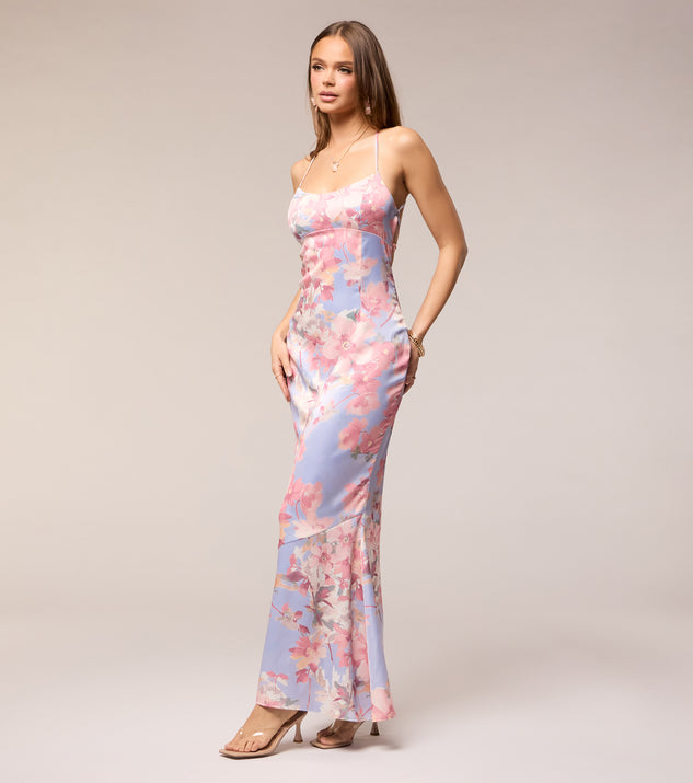 Windsor Blossom Blur Satin Floral Maxi Dress - Image 3
