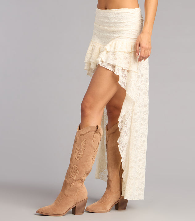 Windsor Boho Nights Lace High-Low Skirt - Image 3