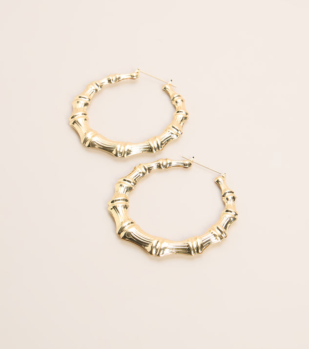 Windsor Booked And Bold Bamboo Hoop Earrings - Image 2