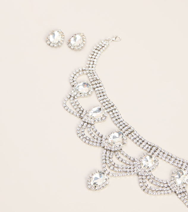 Windsor Booked to Dazzle Rhinestone Choker And Earrings - Image 2