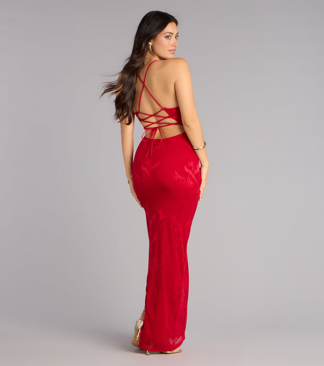 Windsor Braelyn Lace Slit Formal Dress - Image 2