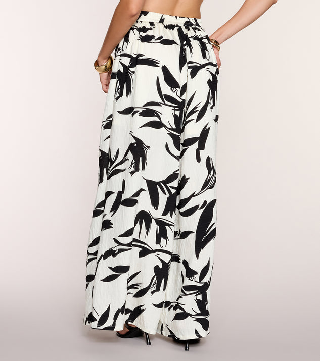 Windsor Breezy Vibe Tropical Print Palazzo Pants - Image 3