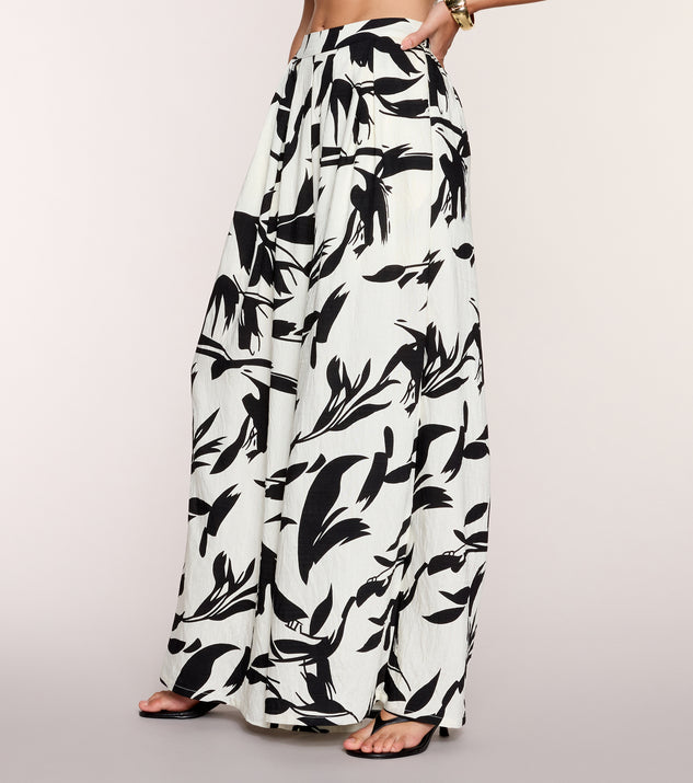 Windsor Breezy Vibe Tropical Print Palazzo Pants - Image 2