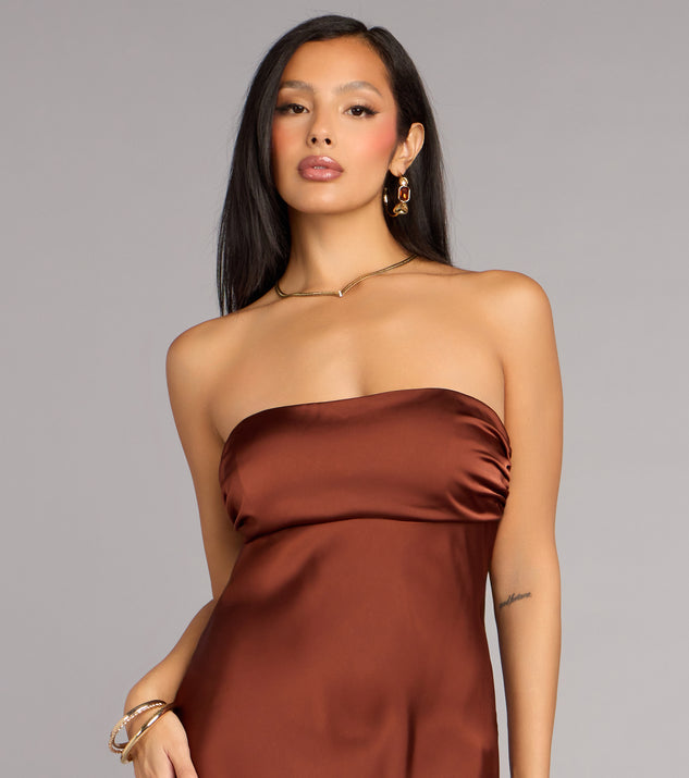 Windsor Brienna Satin Tie A-Line Formal Dress - Image 3