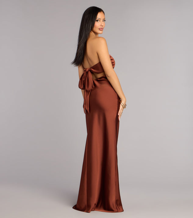 Windsor Brienna Satin Tie A-Line Formal Dress - Image 2