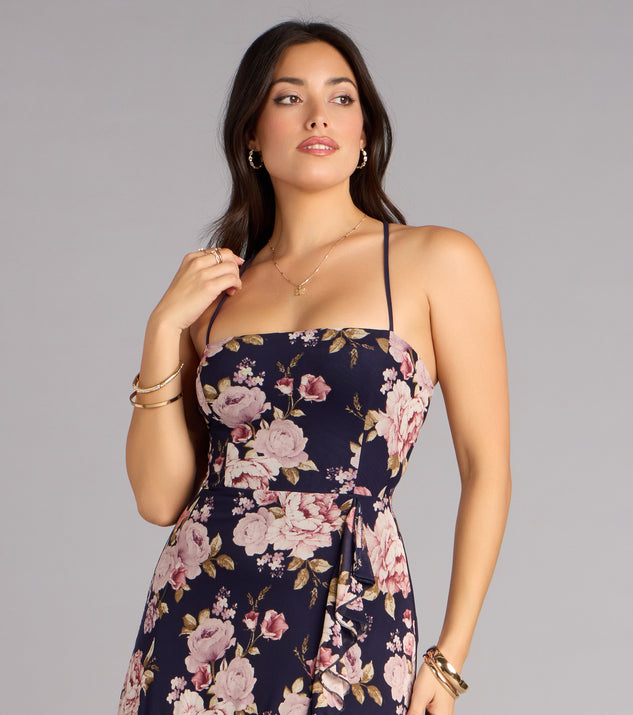 Windsor Brooke Floral A-Line Lace-Up Formal Dress - Image 3