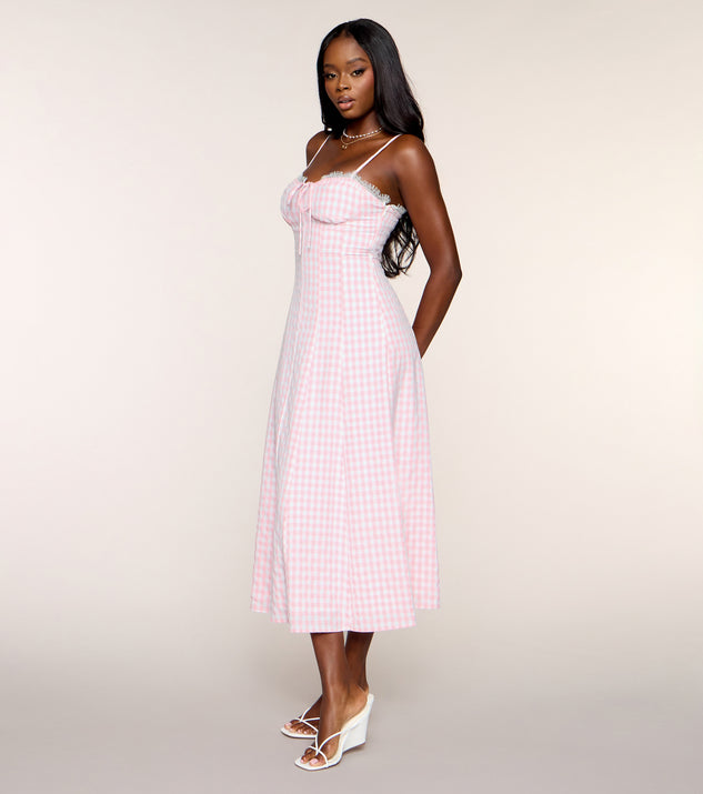 Windsor Brunch Booked Gingham Print A-Line Midi Dress - Image 3
