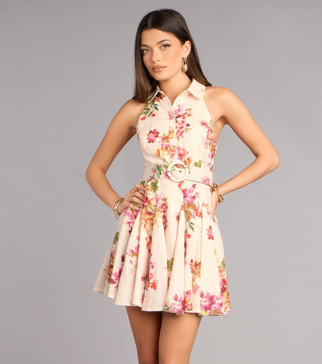 Windsor Brunch Plans Belted Floral Skater Dress - Image 3