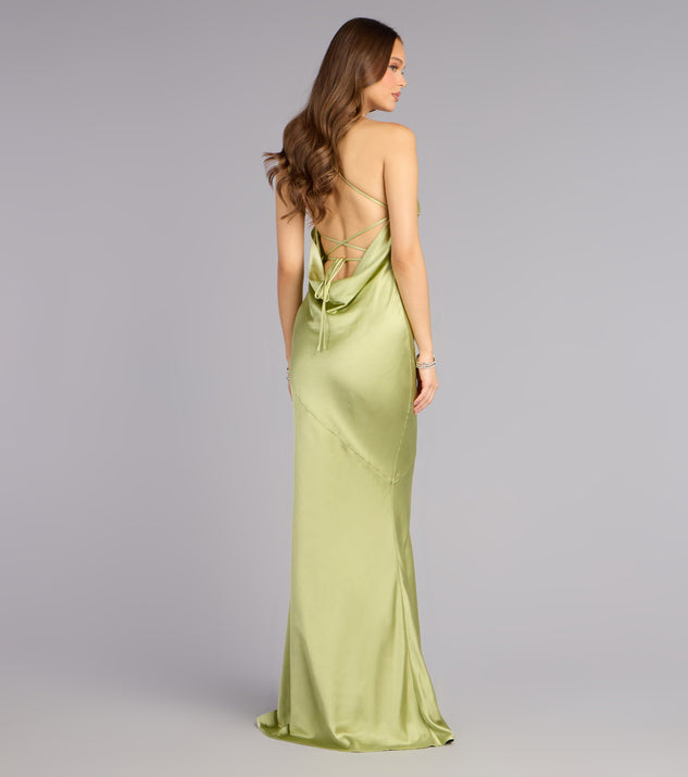 Windsor Brynlee Satin Open Back Formal Dress - Image 2