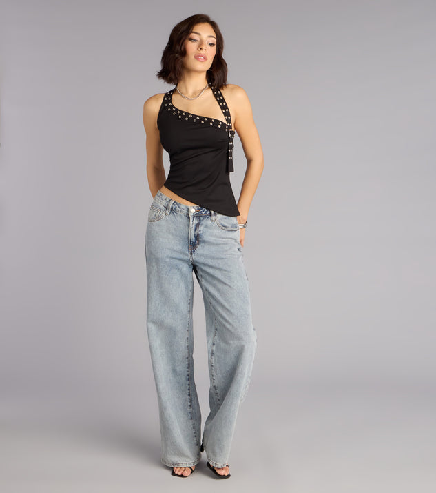 Windsor Buckle Up Asymmetrical Halter Top - Image 3