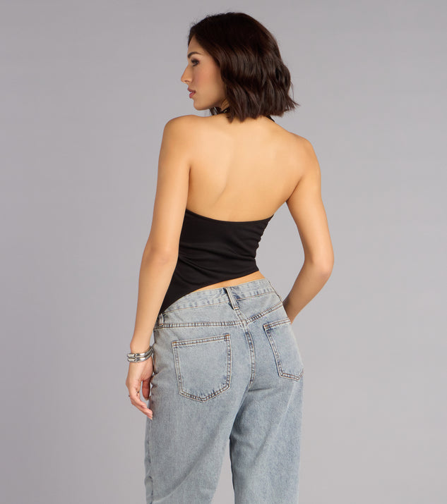 Windsor Buckle Up Asymmetrical Halter Top - Image 2