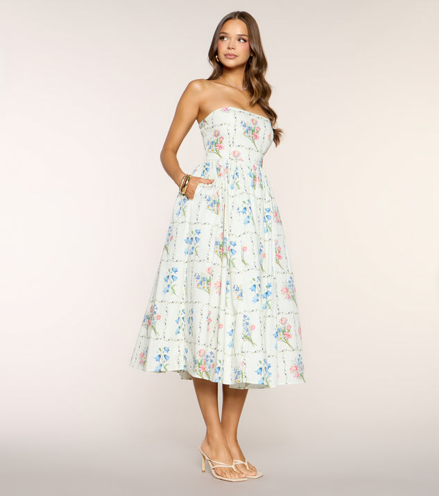 Windsor Café Cutie Floral A-Line Midi Dress - Image 3