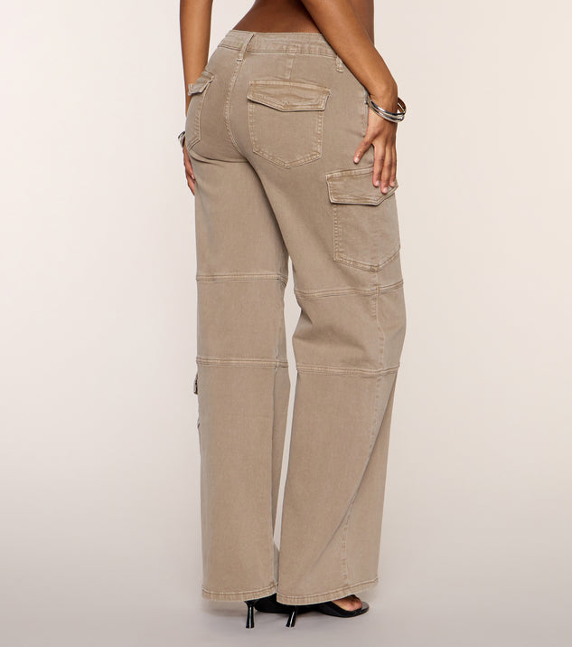 Windsor Cargo Crush Wide-Leg Denim Pants - Image 3