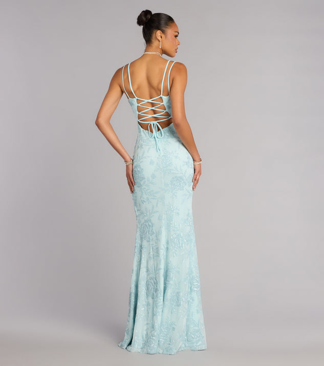 Windsor Carla Sequin Lace-Up Formal Dress - Image 2