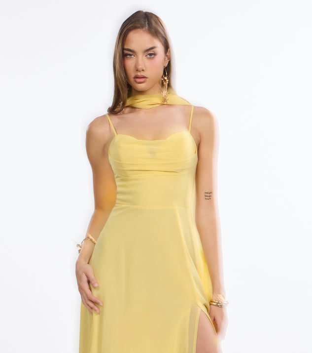 Windsor Cassidy Scarf Neck Chiffon Formal Dress - Image 3