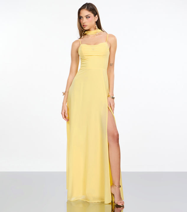 Windsor Cassidy Scarf Neck Chiffon Formal Dress - Image 2