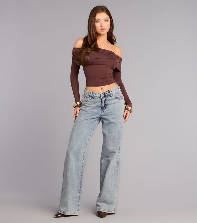 Windsor Casually Chic Knit Off-The-Shoulder Top - Image 3