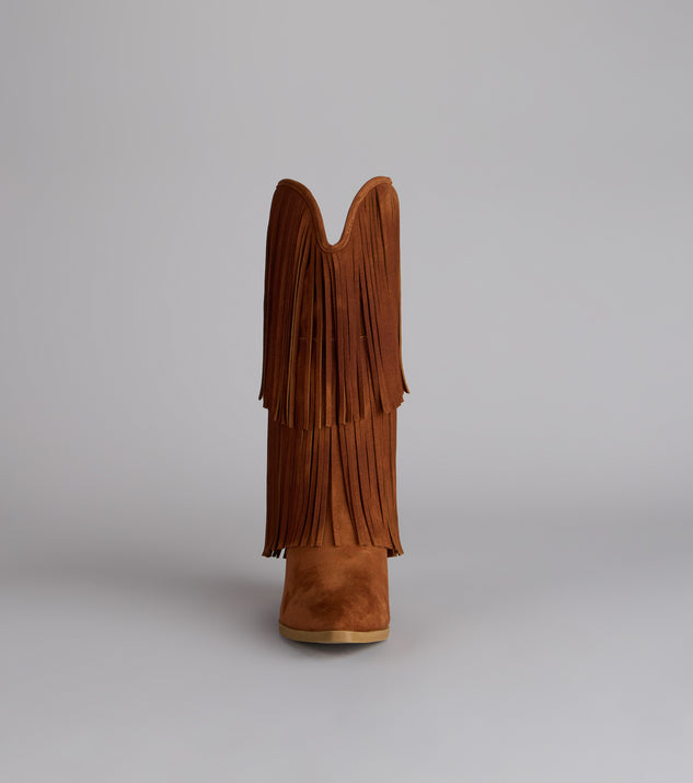 Windsor Catch A Vibe Faux Suede Fringe Boots - Image 3