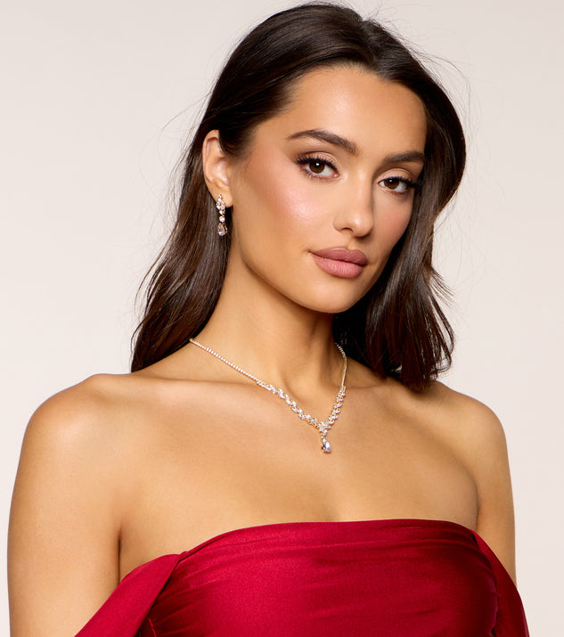 Windsor Catch The Light Rhinestone Necklace And Earrings Set - Image 2