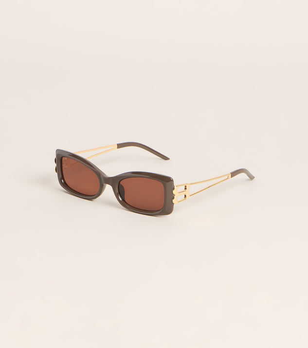 Windsor Caught Looking Rectangular Sunglasses - Image 3
