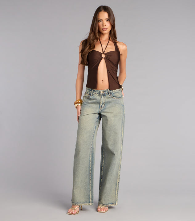 Windsor Caught Plans Halter Crop Top - Image 2