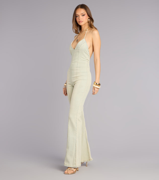 Windsor Caught The Vibe Denim Open Back Jumpsuit - Image 3