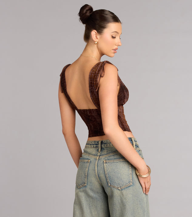 Windsor Caught Your Eye Flocked Velvet Corset Top - Image 2