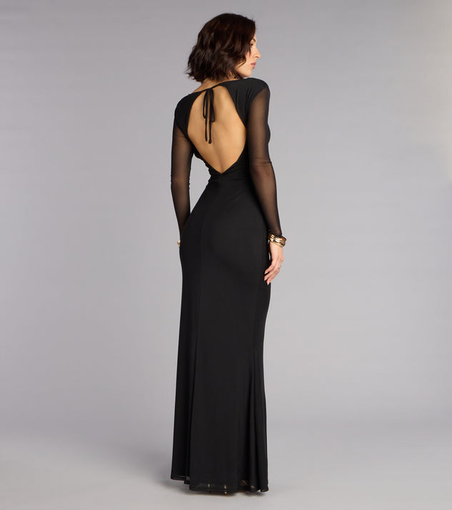 Windsor Celeste Mesh Cutout Mermaid Formal Dress - Image 2