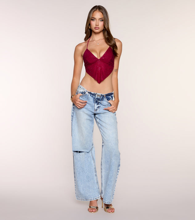 Windsor Center Of Attention Rhinestone Halter Top - Image 2
